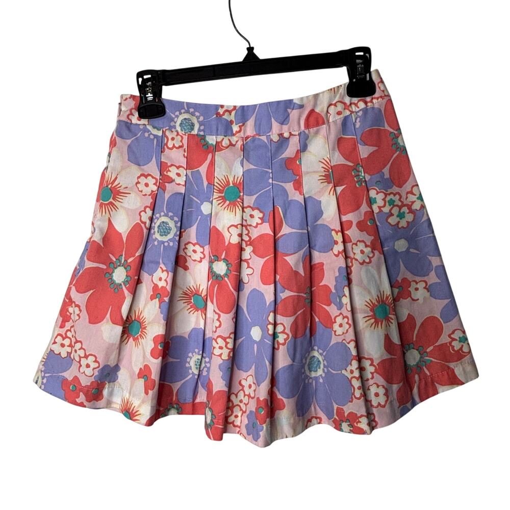 Floral Pleated Skirt Size 4 Cottagecore Coquette Preppy Spring - Picture 2 of 6